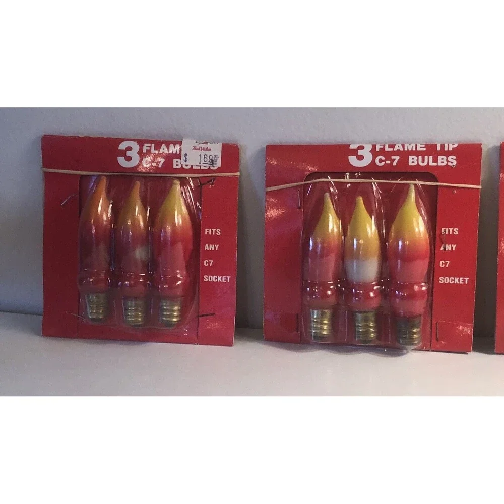 4 Packages Of Flame Bulbs 3 Unopened Nona 3 In Package I Pack Hood Tidings Has 2